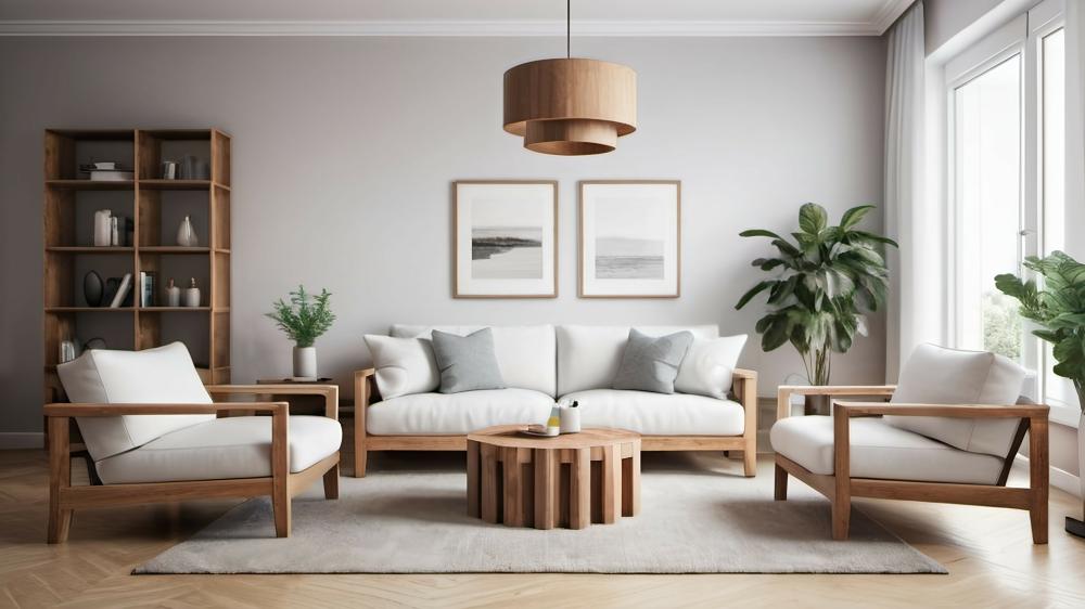 Salon avec luminaire